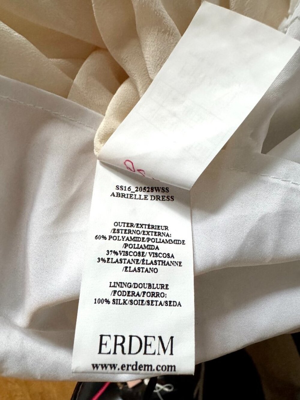 Erdem Abrielle Ivory White Stripe Silk Lined Tiered‎ Midi Dress US 4 SS16 Bridal - Picture 9 of 12